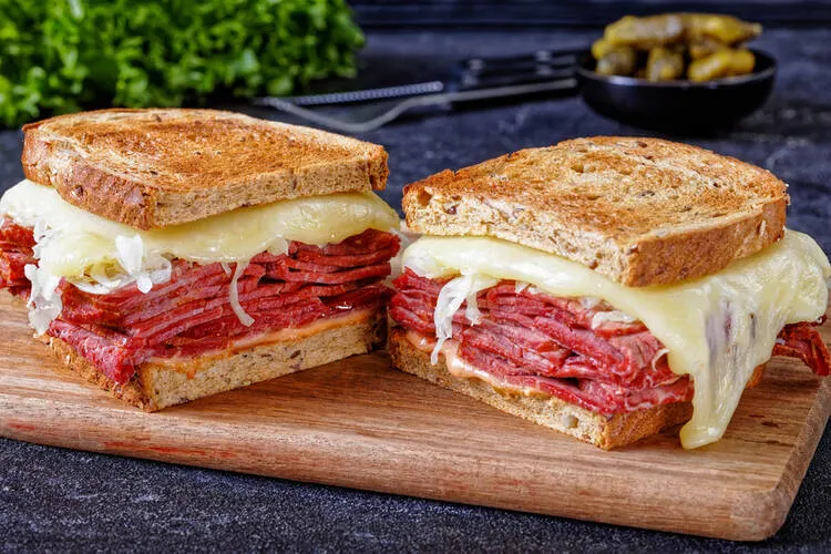 Pastrami Reuben Sandwich with Rye Bread