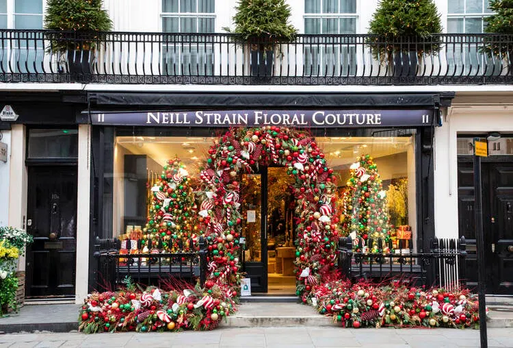 Flower Shop Christmas Window Display ideas