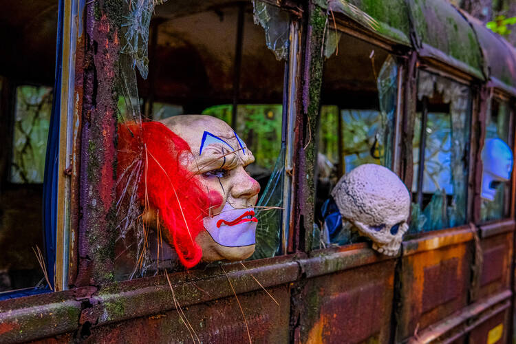 Haunted House ideas for School Bus in a Forest