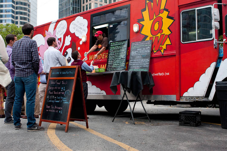 Red Food Truck Design ideas With Floor Plan and Layout